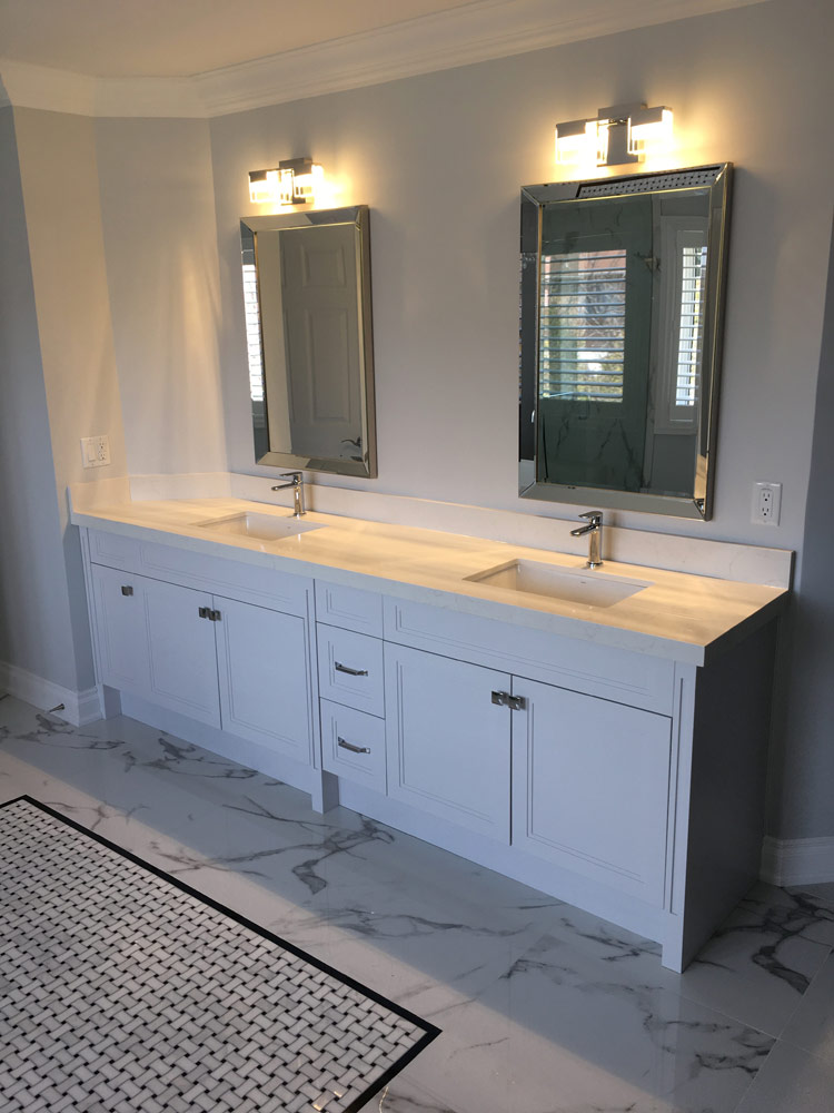 Transitional Bathroom Vanity With Light Grey Painted Mdf 2